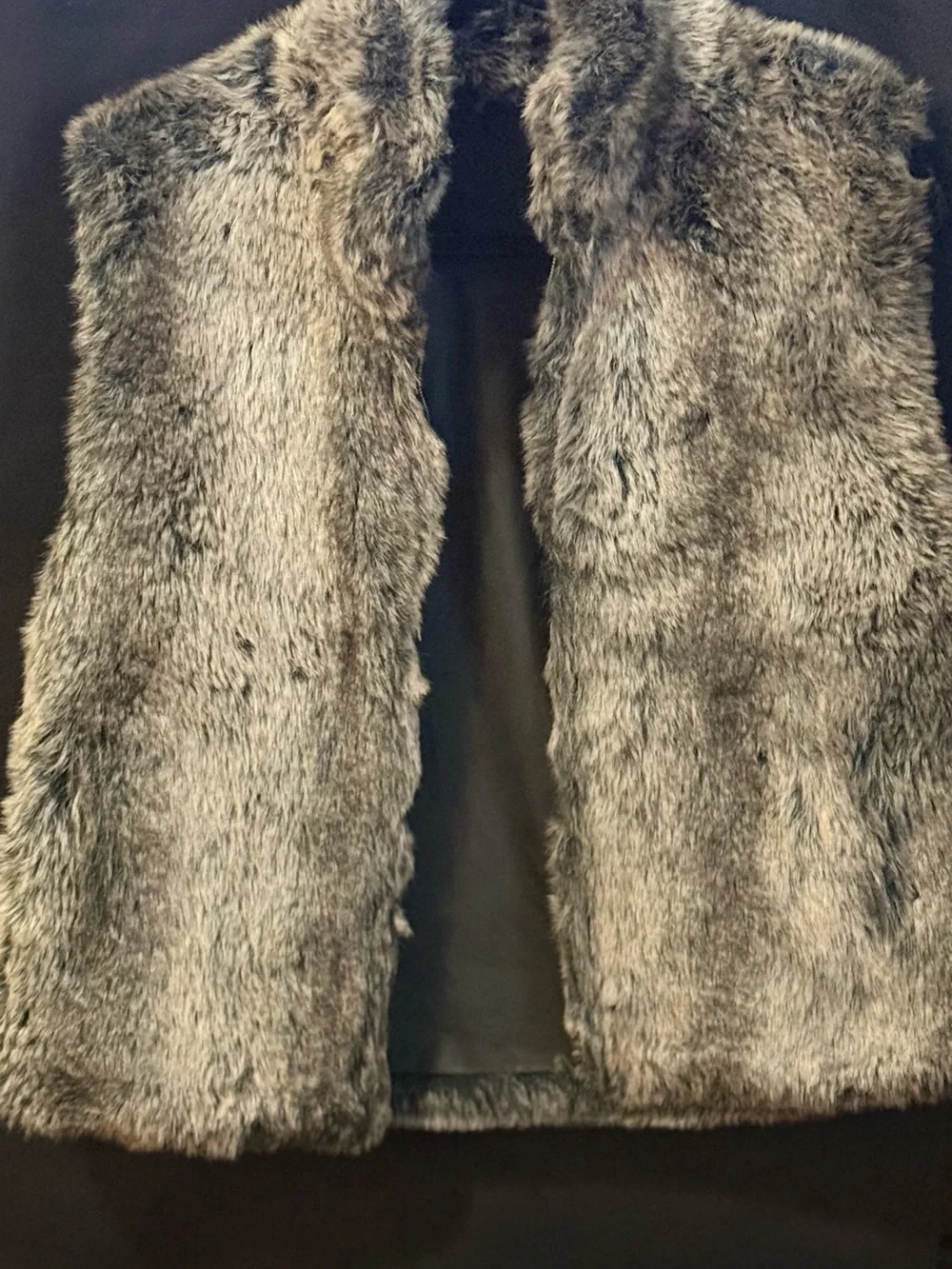 Faux Fur Vest in Gray-Brown